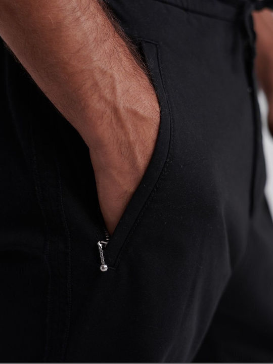 Edit Drawstring Παντελόνι σε Tapered Γραμμή Μαύρο