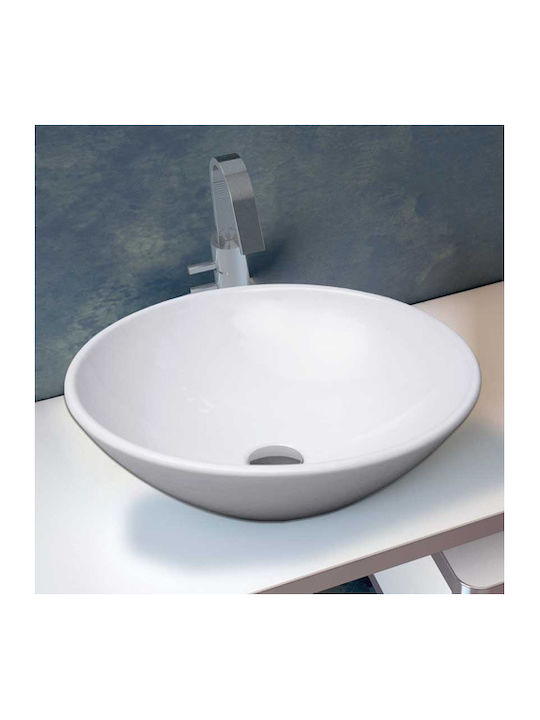 Serel 2012 Επικαθήμενος Νιπτήρας Πορσελάνης 45x45x15.5cm Λευκός