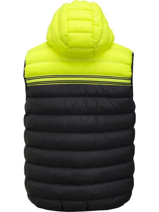 Zeus Smanicato Rodi Men's Sleeveless Puffer Jacket Black / Yellow