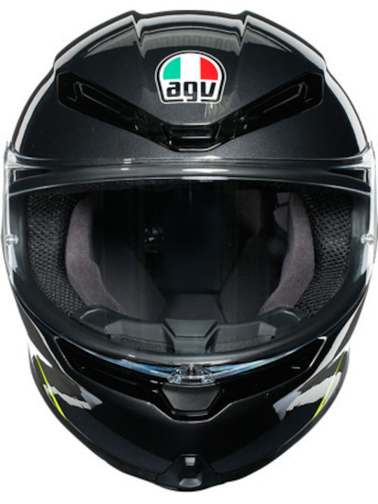 AGV K6 Minimal Full Face Helmet with Pinlock 1220gr Gunmetal/Black/Yellow Fluo 216301A2MY006004