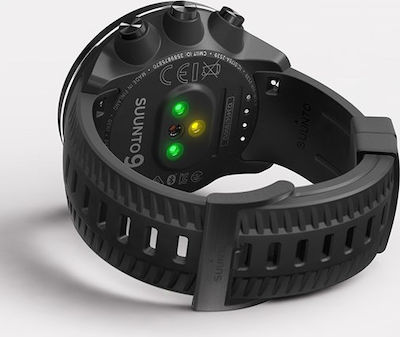 Suunto 9 Baro Stainless Steel 50mm Waterproof Smartwatch with Heart Rate Monitor (Black)