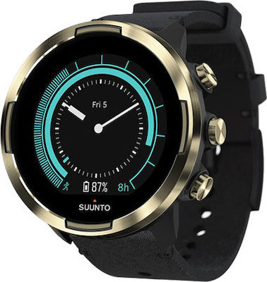 Suunto 9 Baro Stainless Steel 50mm Waterproof Smartwatch with Heart Rate Monitor (Gold)