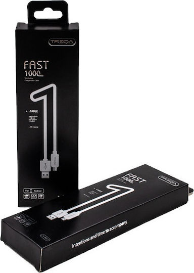 Treqa USB 2.0 Cable USB-C male - USB-A Λευκό 1m CA-8063