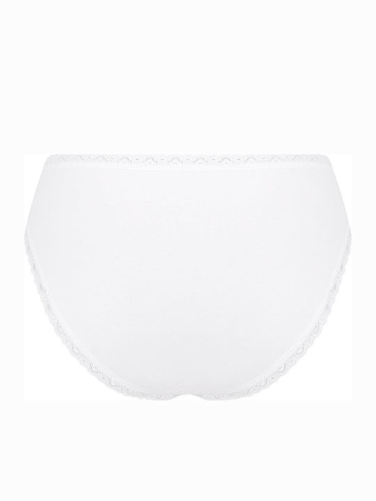 24/7 Tai Βαμβακερά Γυναικεία Slip 3Pack με Δαντέλα Λευκά