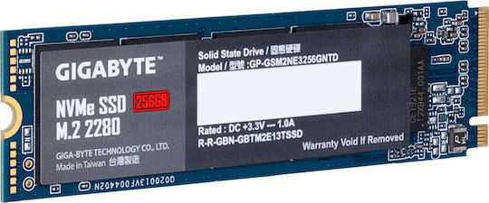 Gigabyte NVMe SSD 256GB M.2 PCI Express 3.0 GP-GSM2NE3256GNTD