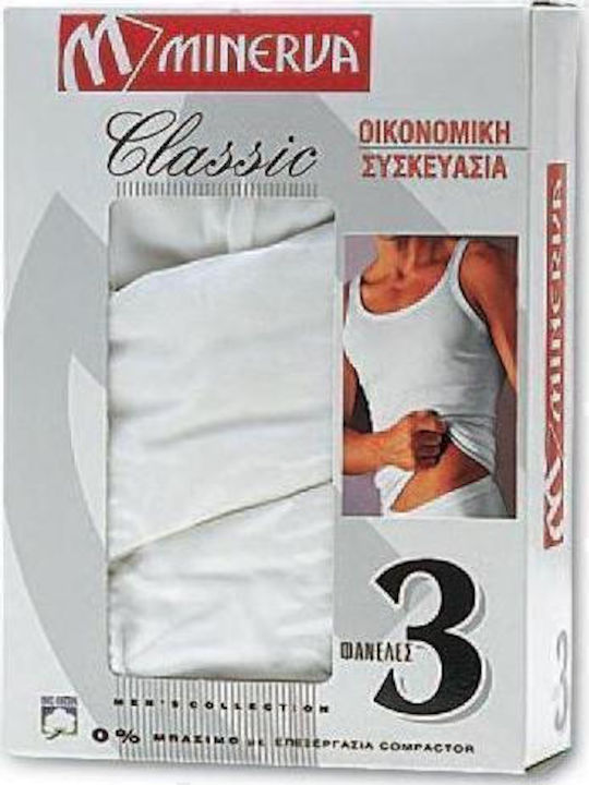 Ανδρικές Φανέλες Αμάνικες σε Λευκό Χρώμα 3Pack