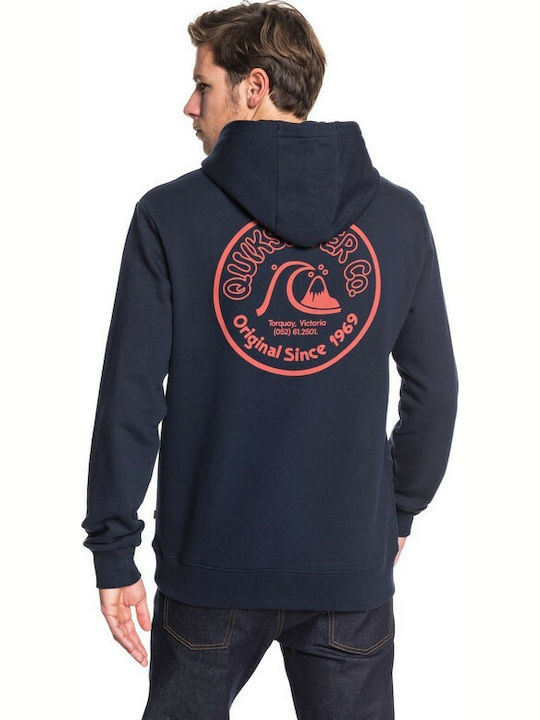 Quiksilver Daily Wax Men's Sweatshirt with Hood & Pockets Sky Captain