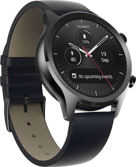 Ticwatch C2 Stainless Steel 43mm Smartwatch (Μαύρο)