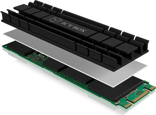 Icy Box Heat Sink for M.2 2280 SSD Ψύξη Μ.2 SSD Μαύρο