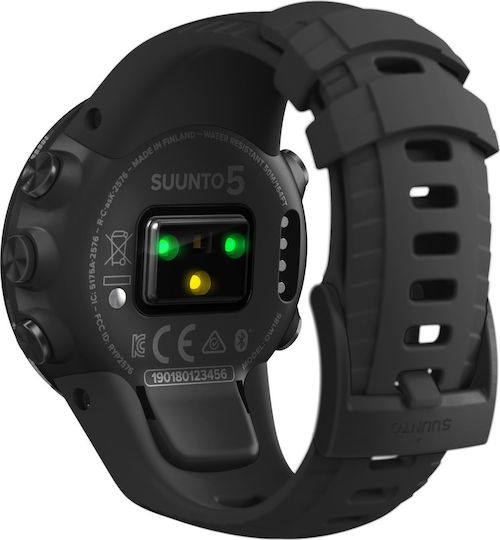 Suunto 5 Stainless Steel 46mm Waterproof Smartwatch with Heart Rate Monitor (All Black)