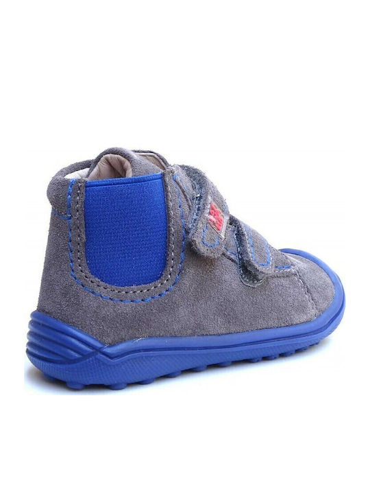 Anatomic Leather Kids Boots with Hoop & Loop Closure Grey
