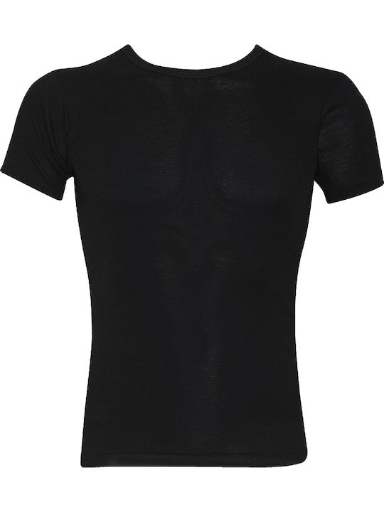 90-17002 Men's Undershirts Short-sleeved in Black Color 2Pack