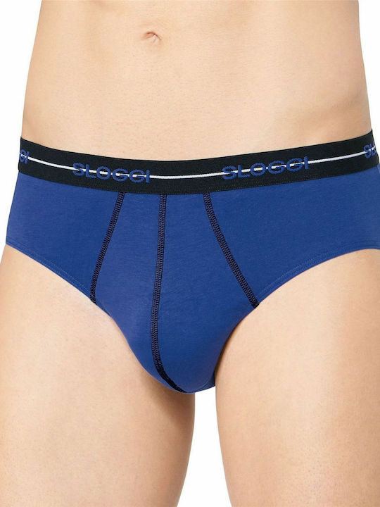 Sloggi Start Midi Ανδρικά Σλιπ Black / Blue / Navy Μονόχρωμα 3Pack