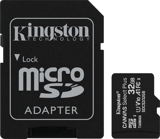 Kingston Canvas Select Plus microSDHC 32GB U1 V10 A1 UHS-I 100MB/s with Adapter