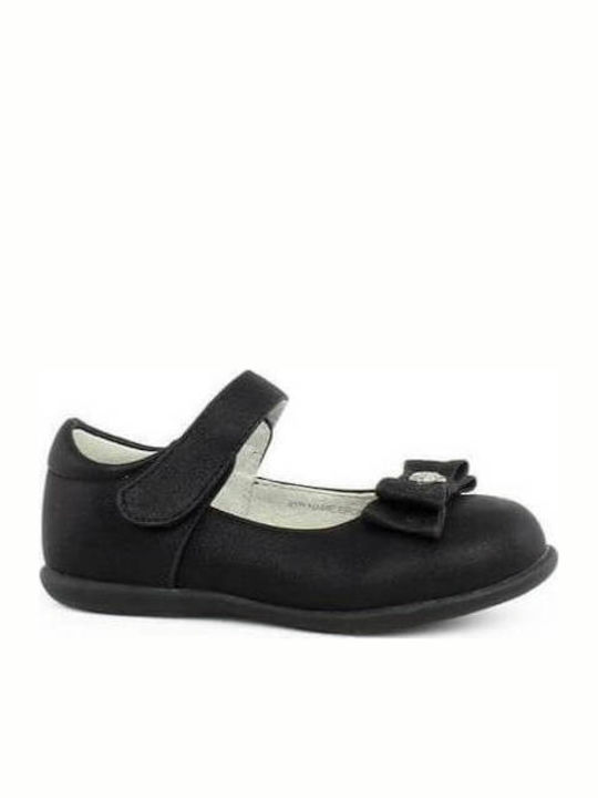Kids Ballerinas Veronica 135 with Hoop & Loop Closure Black