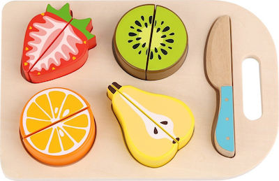 Tooky Toys Fruits & Vegetables Toy Φρούτα & Δίσκος Κοπής made of Wood for 1+ Years Old