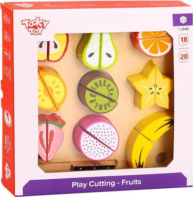 Tooky Toys Fruits & Vegetables Toy Κόβωντας Φρούτα made of Wood for 2+ Years Old