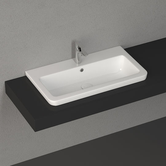 GSI Urban Montat pe perete Suspendat / Încorporat Chiuvetă Porțelan 80x35x15.5cm Alb