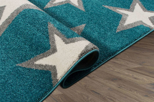Polcarpet Kids Synthetic Rug 1589 Stars 200x290cm Turquoise