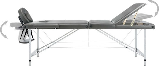 vidaXL Легло Масаж и Физиотерапия Портативно/Сгъваемо Черен от Алуминий 191x70см. 3 позиции