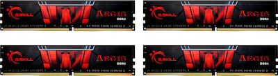 G.Skill Aegis DDR4 64GB DDR4 RAM cu 4 module (4x16GB) și Viteză 3200 pentru Desktop