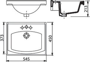 Creavit Superior Încorporat Chiuvetă Porțelan 54.5x45x21.3cm Alb