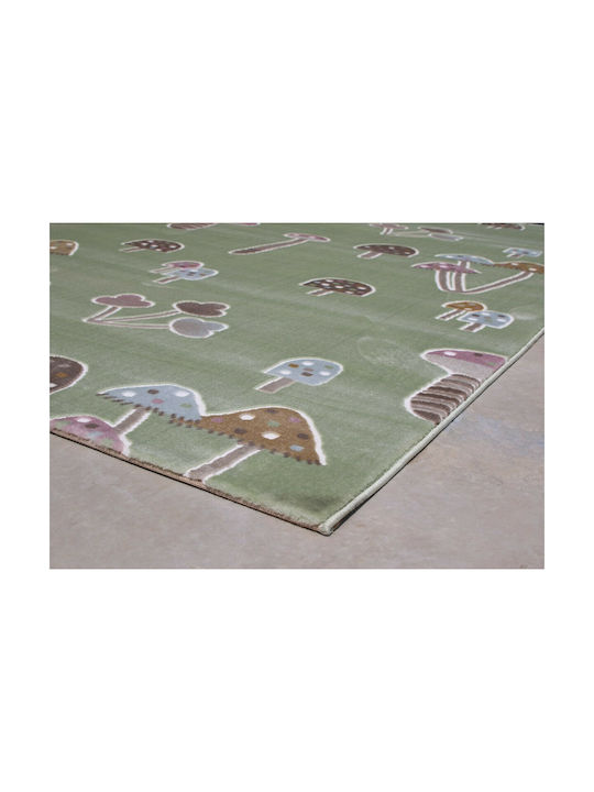 Baby Seta Kids Rug Verde Per Meter Width 133cm 133x190cm