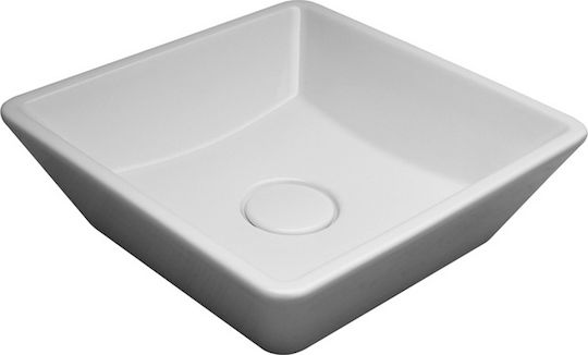 Serel 2013 Επικαθήμενος Νιπτήρας Πορσελάνης 38x38x13cm Λευκός