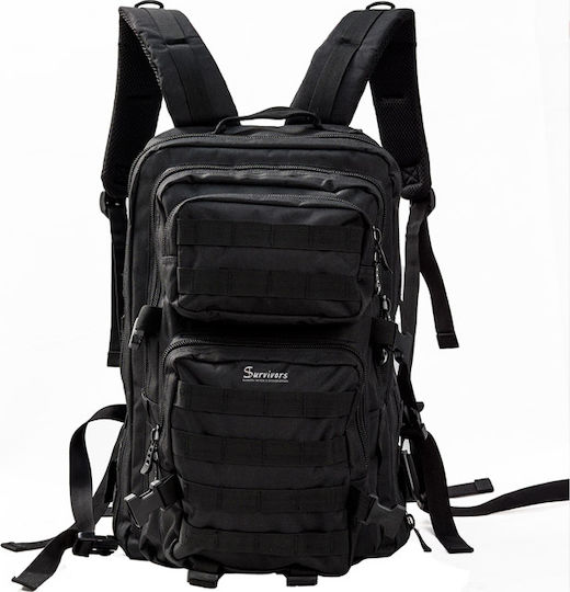 Survivors Militärischer Rucksack Rucksack aus Polyester Schwarz 30Es