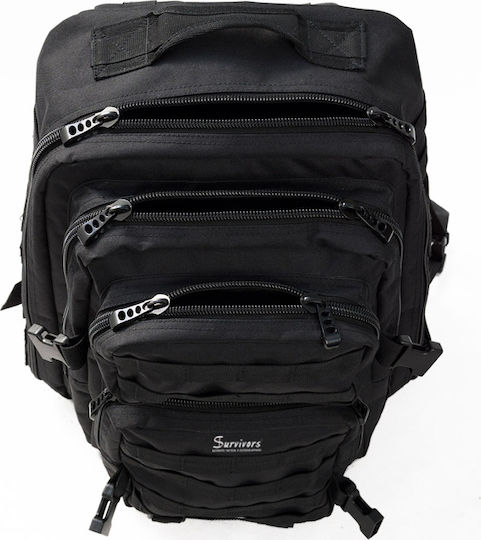 Survivors Militärischer Rucksack Rucksack aus Polyester Schwarz 30Es
