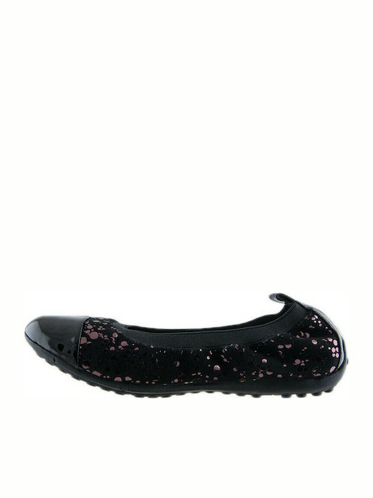 Geox Kids Anatomic Leather Ballerinas Black