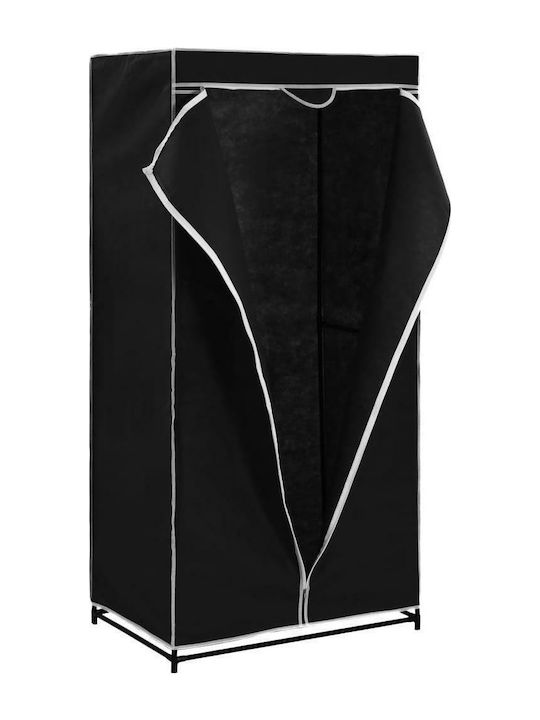 vidaXL Fabric Wardrobe with Zipper in Black Color 75x50x160cm