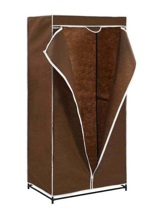 vidaXL Fabric Wardrobe with Zipper in Brown Color 75x50x160cm