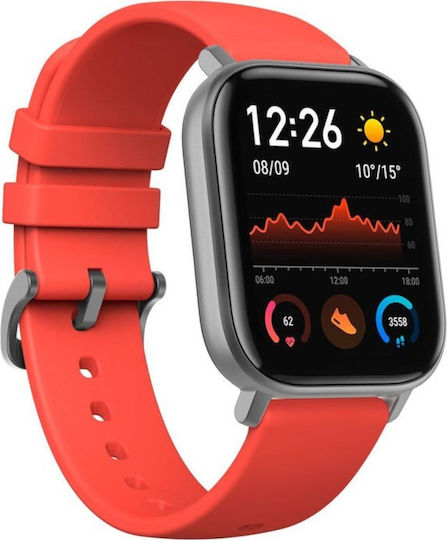 Amazfit GTS Aluminium 43mm Waterproof Smartwatch with Heart Rate Monitor (Red)