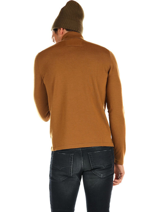 Hugo Boss San Tomas Men's Long Sleeve Sweater Turtleneck Brown