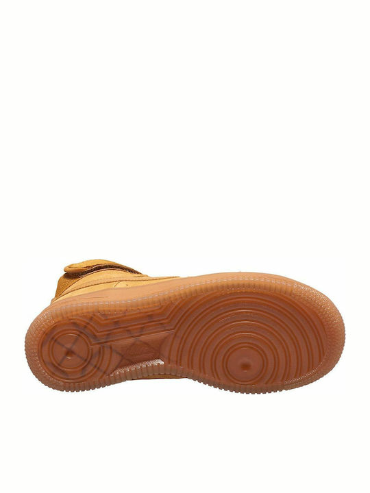 Air Force 1 Air Force 1 Kinder Sneakers Hoch mit Klettverschluss Wheat / Gum Light Brown