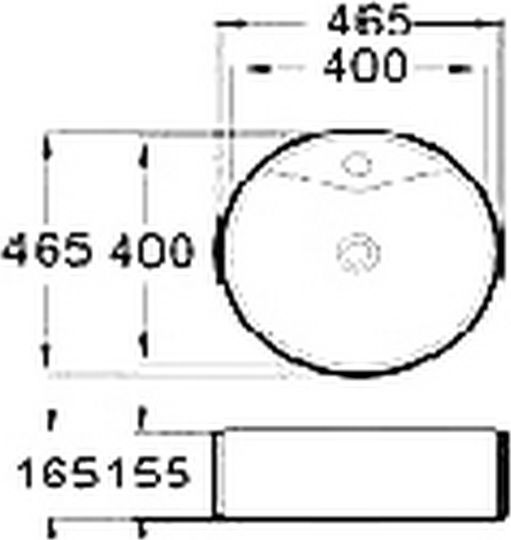 KLP Forma Countertop Sink Porcelain 46.5x46.5x16.5cm White