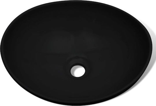 vidaXL Надеждна мивка Керамика 40x33x13.5см Черен