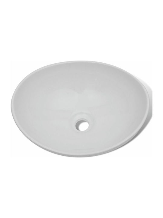 vidaXL Επικαθήμενος Νιπτήρας Κεραμικός 40x33x13.5cm Λευκός