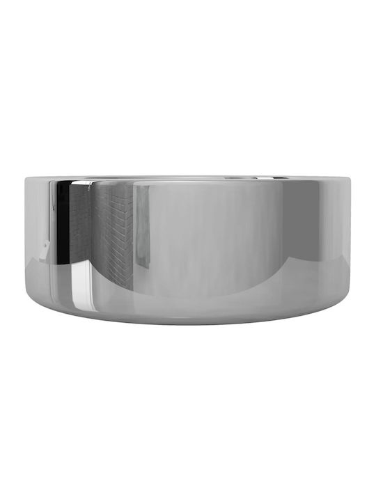 vidaXL Επικαθήμενος Νιπτήρας Κεραμικός 40x40x15cm Ασημί