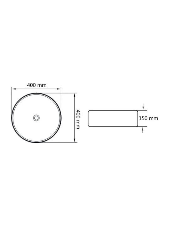 vidaXL Επικαθήμενος Νιπτήρας Κεραμικός 40x40cm Χρυσός