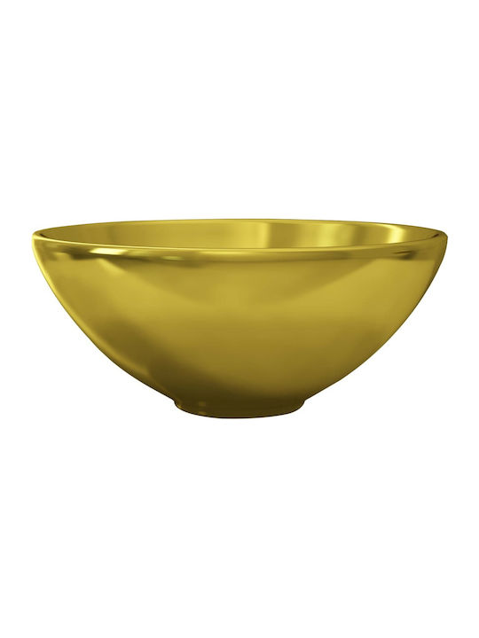 vidaXL Deasupra Blatului Chiuvetă Ceramică 32.5x32.5x14cm Auriu