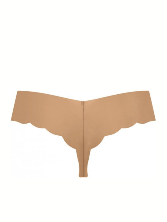 Zero Hipster Γυναικεία String 2Pack χωρίς Ραφές Μπεζ