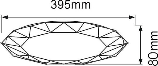 Vivalux Jewel Πλαφονιέρα Οροφής 40εκ. Λευκή με Ενσωματωμένο LED και Τηλεχειριστήριο