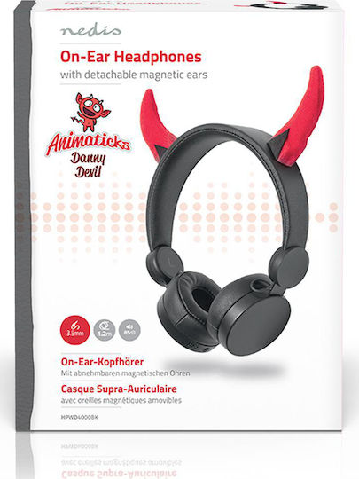 Nedis Wired On Ear Headphones Black