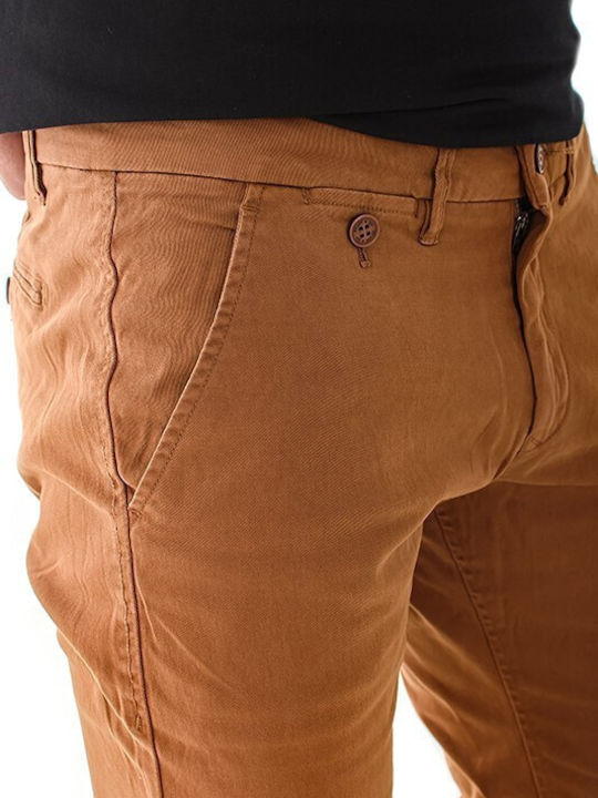 Culton Men's Chinos Elastic Slim Fit Brown