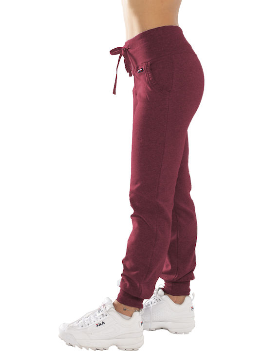 Bodymove Pantaloni de trening pentru femei Burgundia