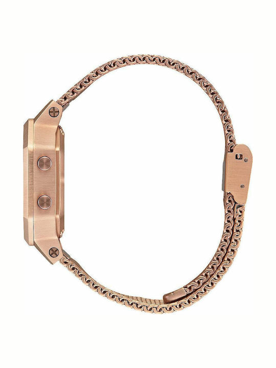 Nixon Τhe Siren Milanese Digital Ceas de Damă cronograf cu Rose Gold Brățară Metalică