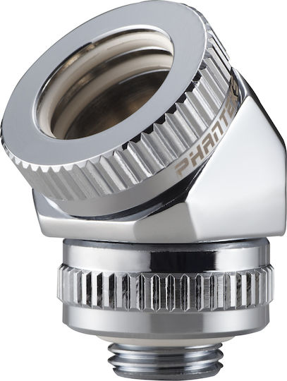 Phanteks 16mm Hard Tube Rotary Fitting 45 Fittings Ασημί