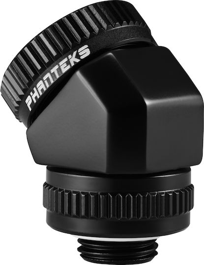 Phanteks 16mm Hard Tube Rotary Fitting 45 Fittings Black PH-RA45 BK16